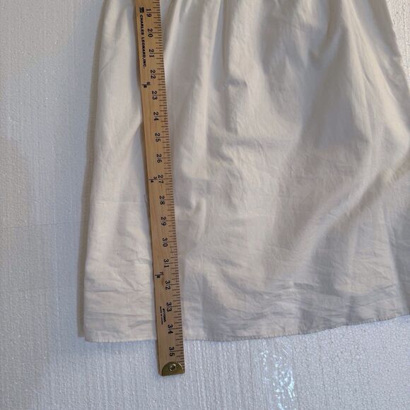 J.‎ Crew White Sleeveless Ruffle Shoulder Dress Lined Size: 4 Light Airy Breezy - Picture 6 of 12